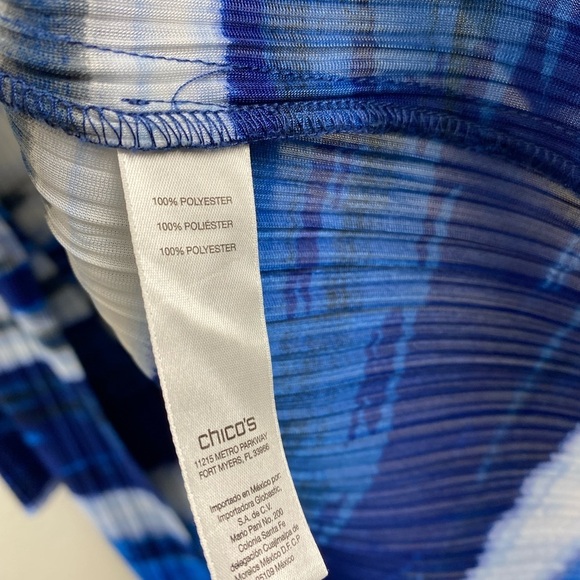 Chico’s Collection Open Front Blue Tie Dye Career Office Long Sleeve Cardigan XL - Picture 5 of 12